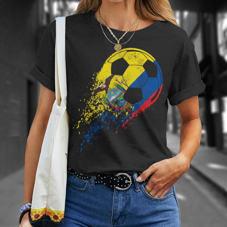 Ecuador Ecuadorian Flag Fan Pride Soccer Player Unisex T-Shirt Gifts for Her