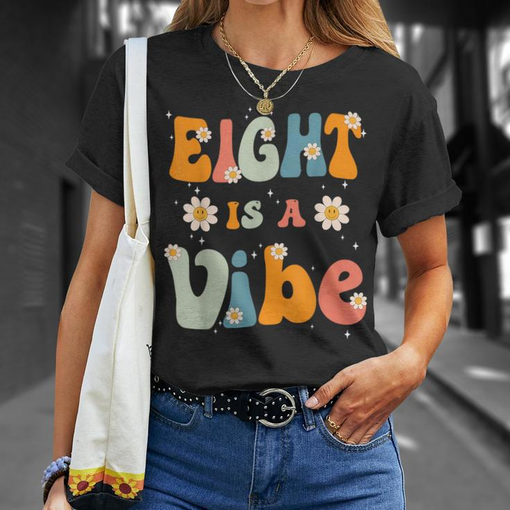 Eight Is A Vibe 8Th Birthday Party 8 Eight Year Old Kids Unisex T-Shirt Gifts for Her