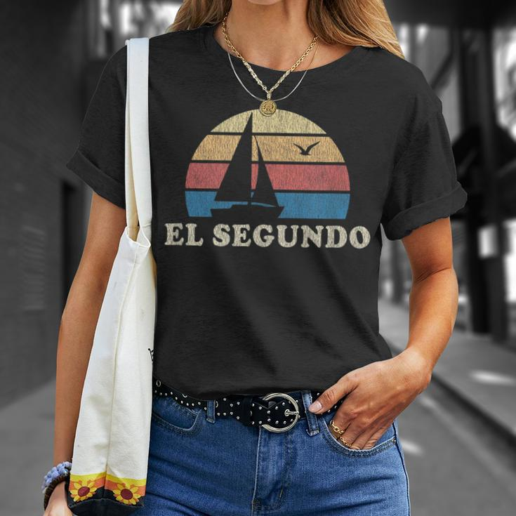 El Segundo Ca Vintage Sailboat 70S Throwback Sunset T-Shirt Gifts for Her