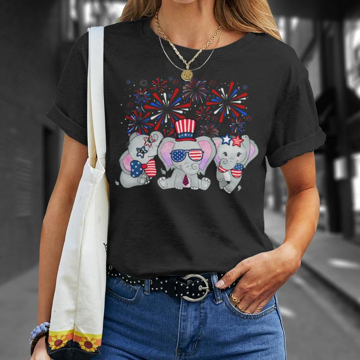 Elephant Fireworks Sunglasses Hat Merica Funny 4Th Of July Unisex T-Shirt Gifts for Her