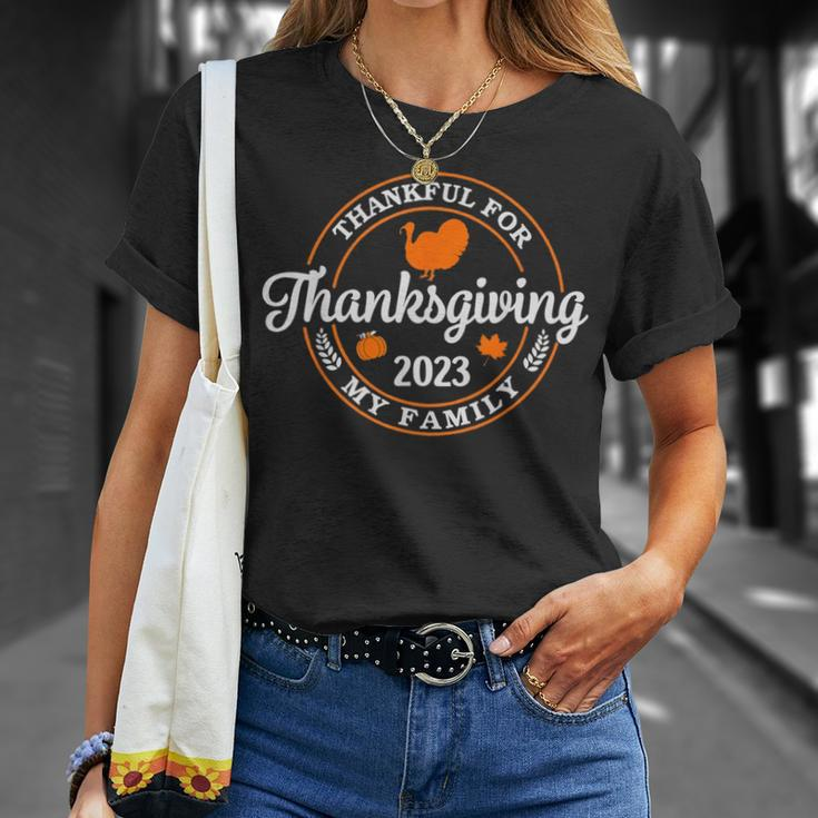 Family Thanksgiving 2023 Thankful For My Tribe Group Autumn T-Shirt Gifts for Her