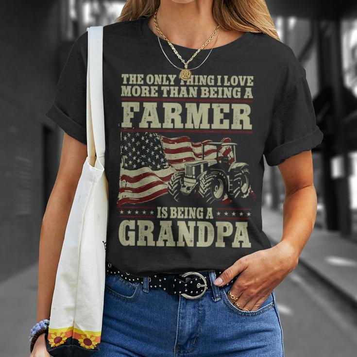 Farming Farmer Grandpa Vintage Tractor American Flag The Unisex T-Shirt Gifts for Her