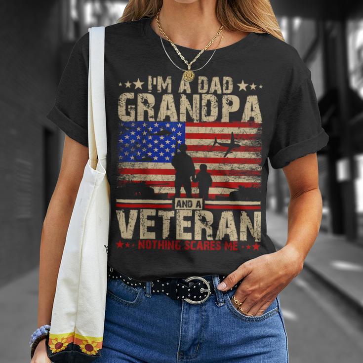 Father's Day Veterans Day -I'm A Dad Grandpa And A Veteran T-Shirt Gifts for Her