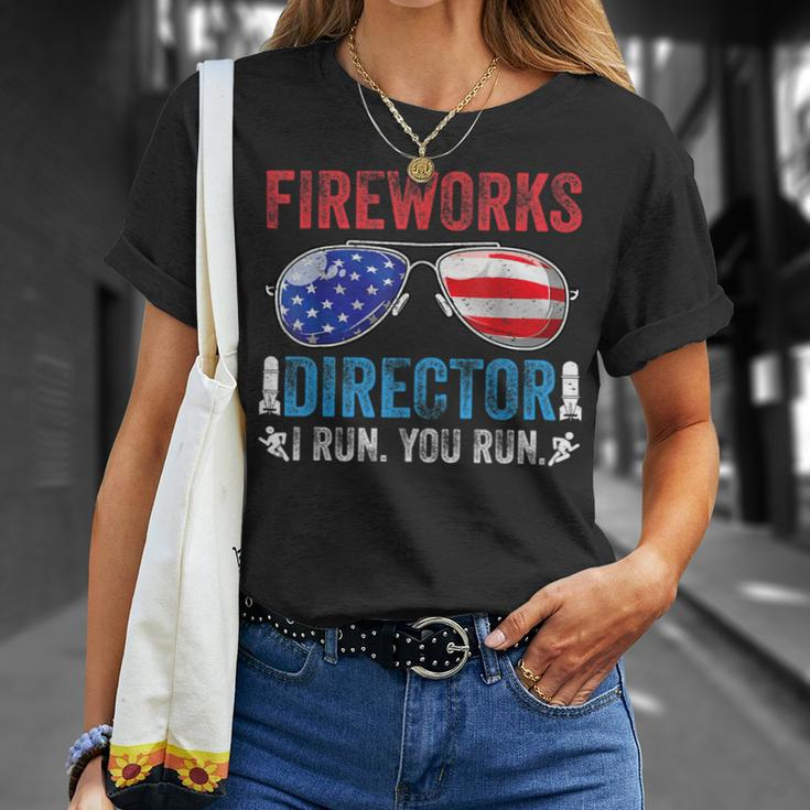 Fireworks Director Funny 4Th Of July Patriotic American Flag Unisex T-Shirt Gifts for Her