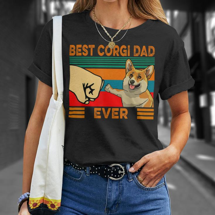 Fist Bump Best Corgi Dad Ever Unisex T-Shirt Gifts for Her