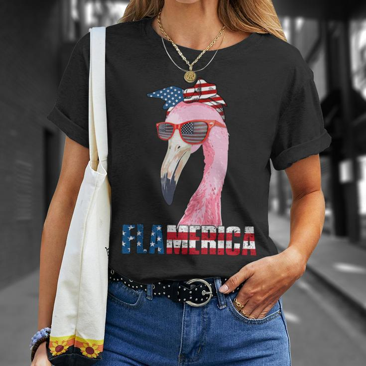Flamingo 4Th Of July Flamerica Patriotic Unisex T-Shirt Gifts for Her