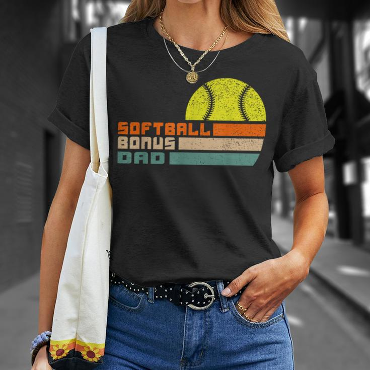 For Mens Softball Bonus Dad From Stepdaughter Stepson Son Unisex T-Shirt Gifts for Her