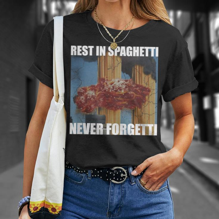 Never Forgetti Rest In Spaghetti Meme Rip T-Shirt Gifts for Her