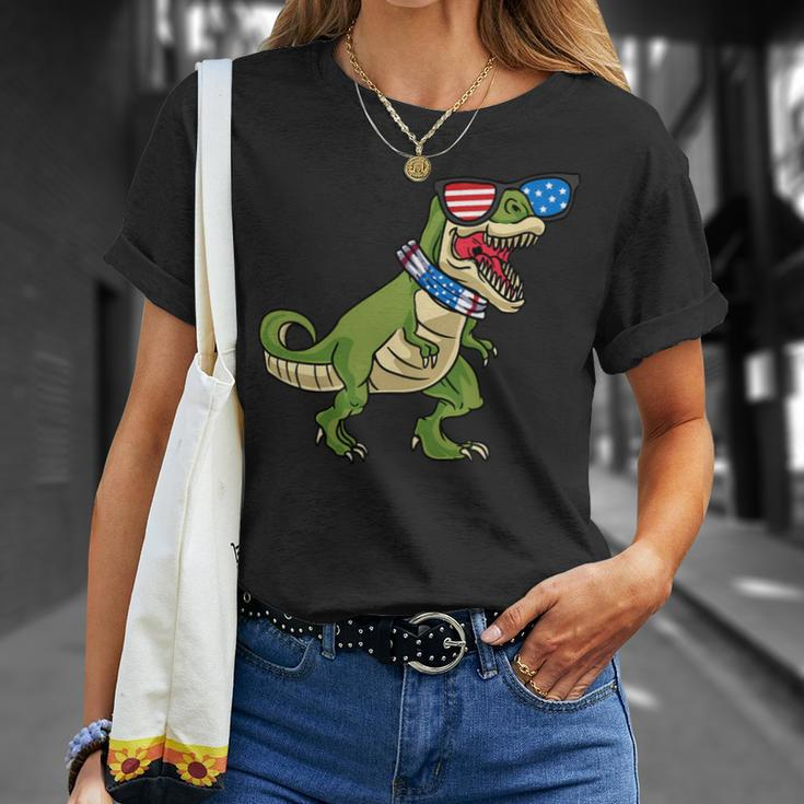 Fourth Of July Trex American Flag Us Men Women Kids Boys Unisex T-Shirt Gifts for Her
