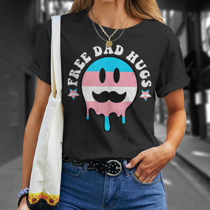 Free Dad Hugs Smile Face Trans Daddy Lgbt Fathers Day Gift For Women Unisex T-Shirt Gifts for Her