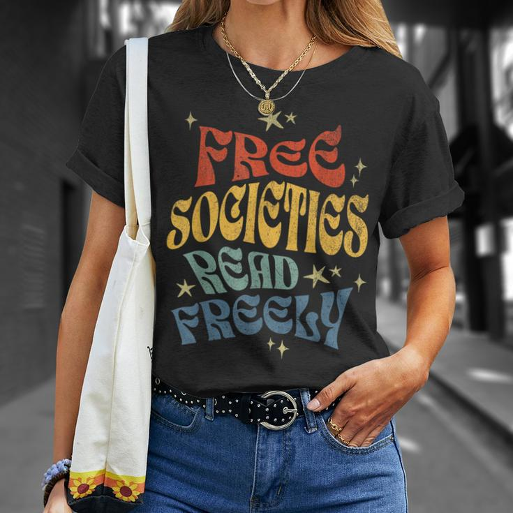 Free Societies Read Freely Reading Book I Read Banned Books T-Shirt Gifts for Her