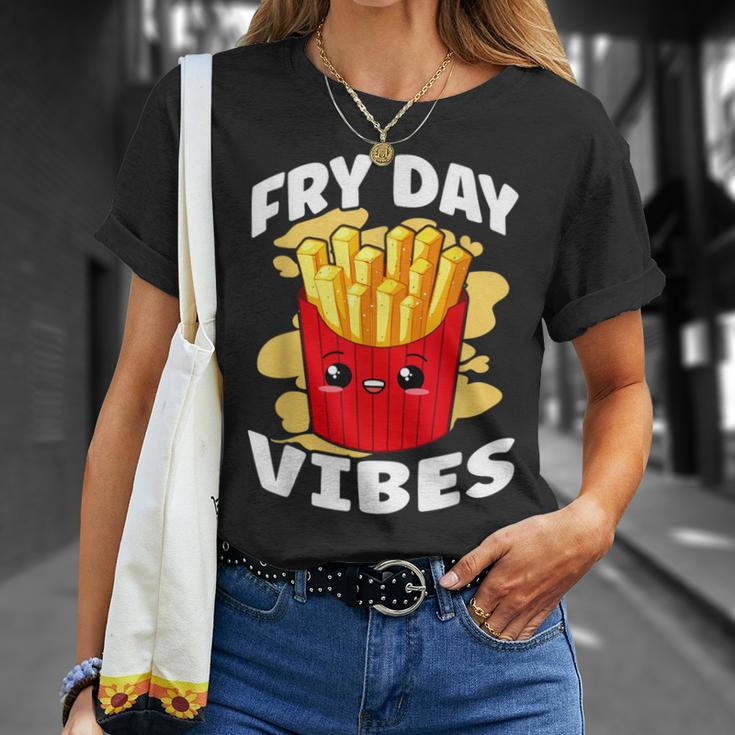 Fry Day Vibes French Fries Fried Potatoes T-Shirt Gifts for Her