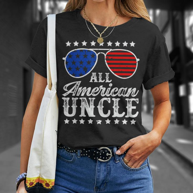 Funny All American Uncle Sunglasses Usa 4Th Of July Unisex T-Shirt Gifts for Her