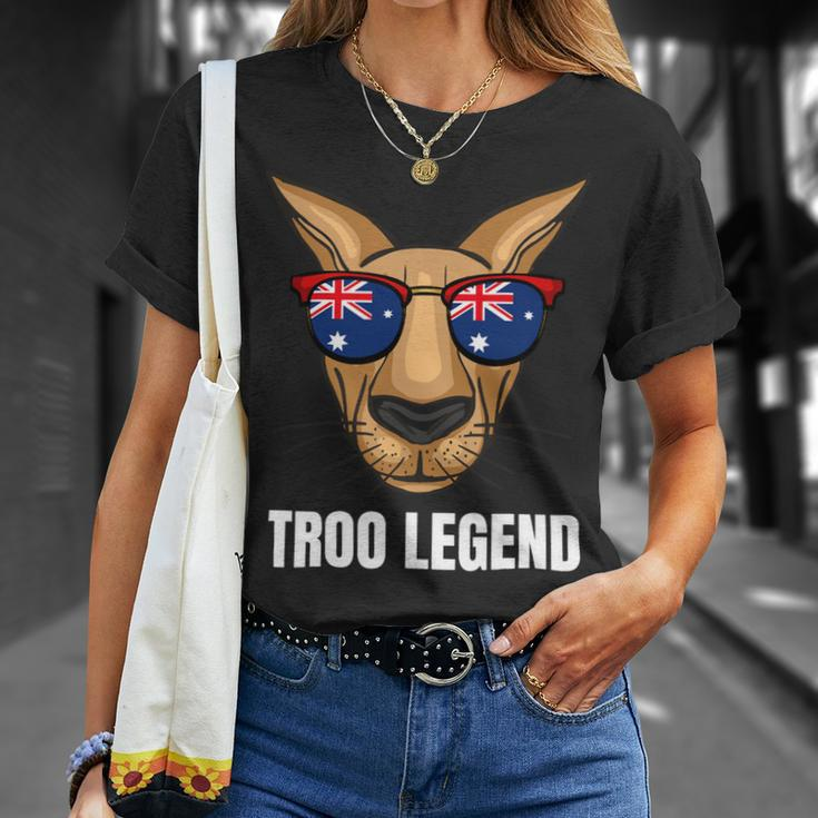 Funny Australian Kangaroo Australia Flag Aussie 2 Unisex T-Shirt Gifts for Her