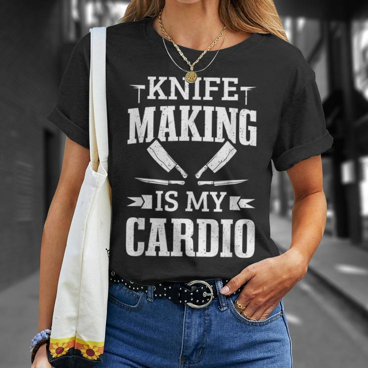 Bladesmith Knife Making Is My Cardio Blacksmith Anvil T-Shirt Gifts for Her