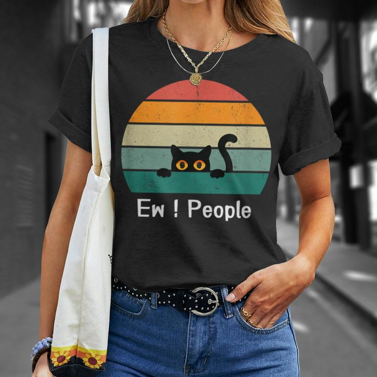 Cat Saw People Cool Cat Ew People T-Shirt Gifts for Her