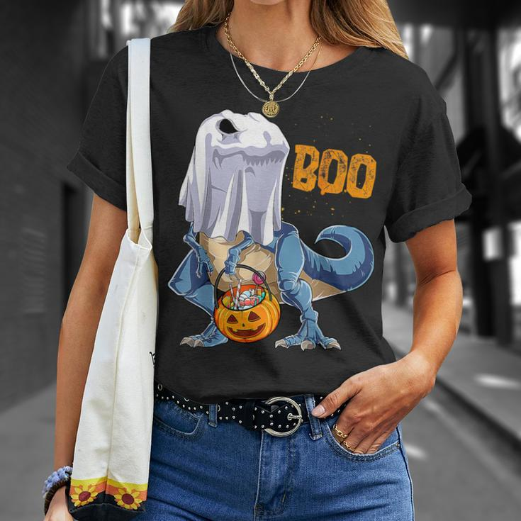 Ghost DinosaurRex Boo Halloween Pumpkin Boys T-Shirt Gifts for Her