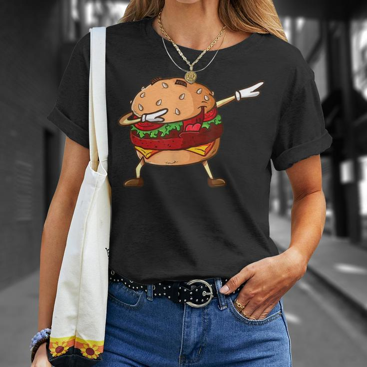 Funny Hamburger Dabbing Cheeseburger Lover Dabbing Ideas Unisex T-Shirt Gifts for Her