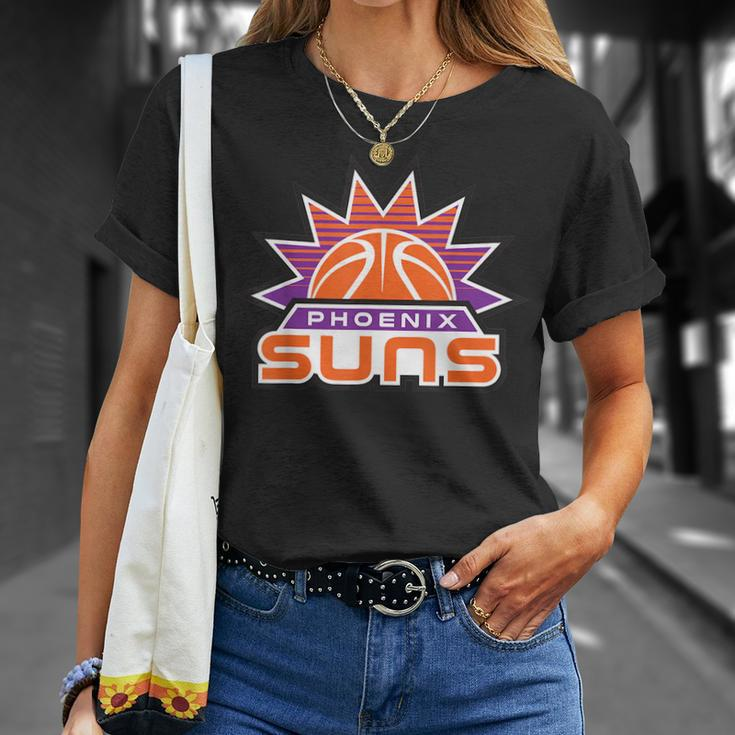 Funny Phoenix Basketball Suns Basketball Ball Shine Basketball Funny Gifts Unisex T-Shirt Gifts for Her
