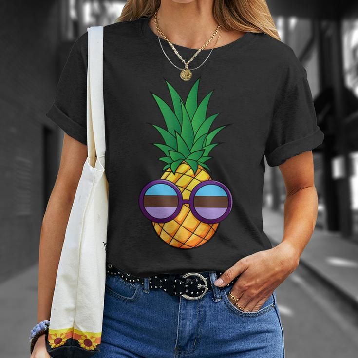 Funny Pineapple Androsexual Flag Unisex T-Shirt Gifts for Her