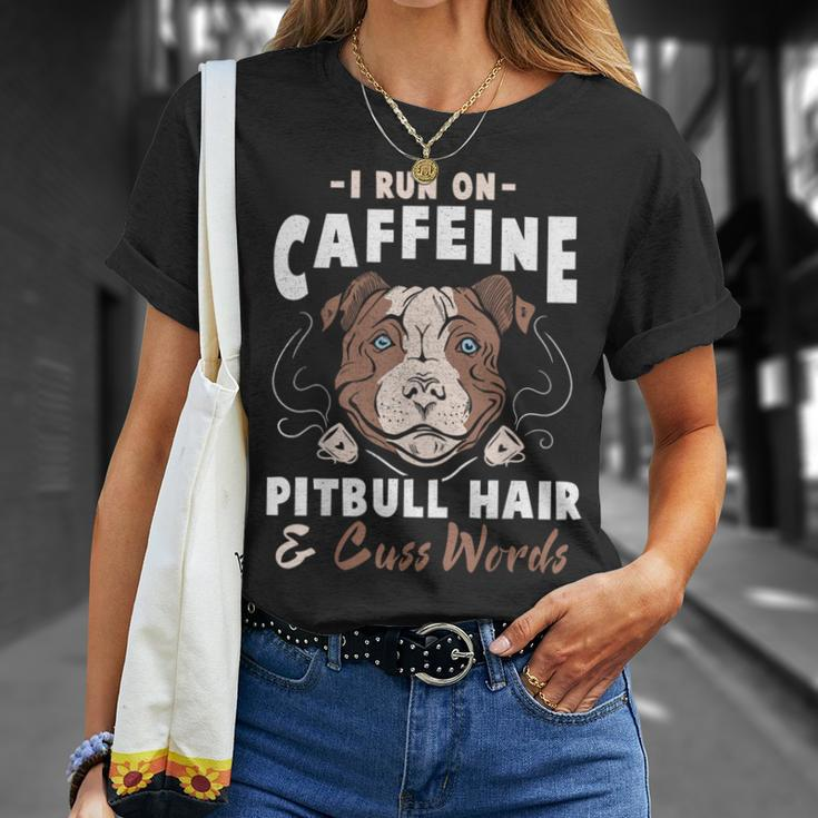 Pitbull Hair And Caffeine Pit Bull Fans T-Shirt Gifts for Her