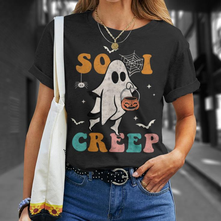 So I Creep Retro Halloween Spooky Ghost T-Shirt Gifts for Her