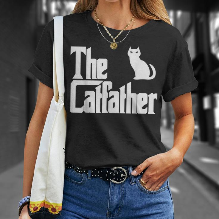 Funny The Catfather Fathers Day Cat Dad Pet Owner Gift Men Unisex T-Shirt Gifts for Her
