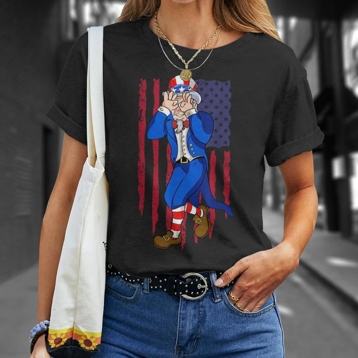 Funny Uncle Sam Dance 4Th Of July Independence Day Unisex T-Shirt Gifts for Her