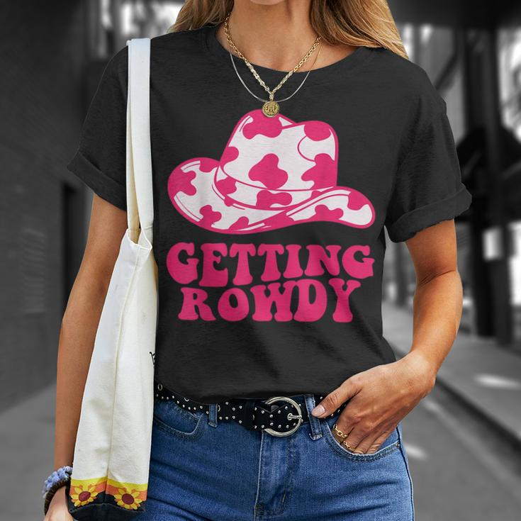 Getting Rowdy Getting Hitched Nashville Bachelorette Party T-Shirt Gifts for Her