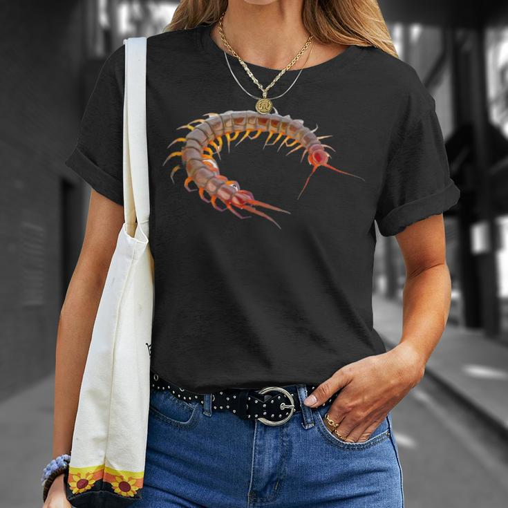 Giant Centipede Pet Lover Creepy Realistic Millipede T-Shirt Gifts for Her