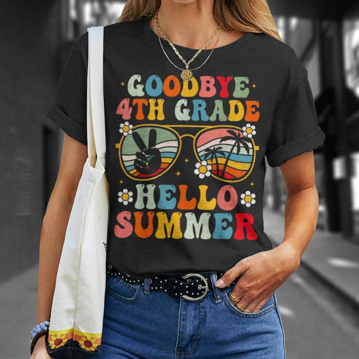 Goodbye 4Th Grade Hello Summer Groovy Fourth Grade Graduate Unisex T-Shirt Gifts for Her