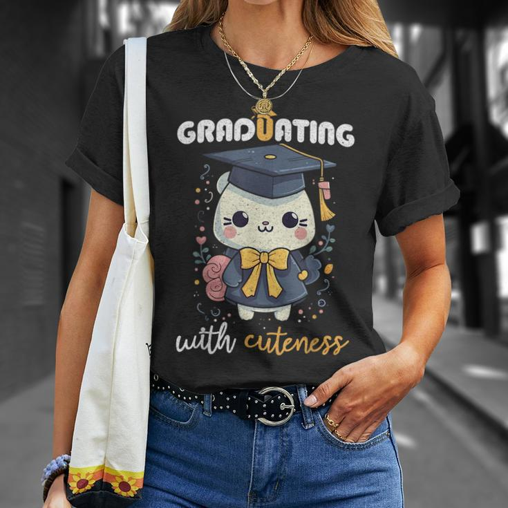 Graduating With Cuteness Kawaii Cat Graduation 2023 Unisex T-Shirt Gifts for Her