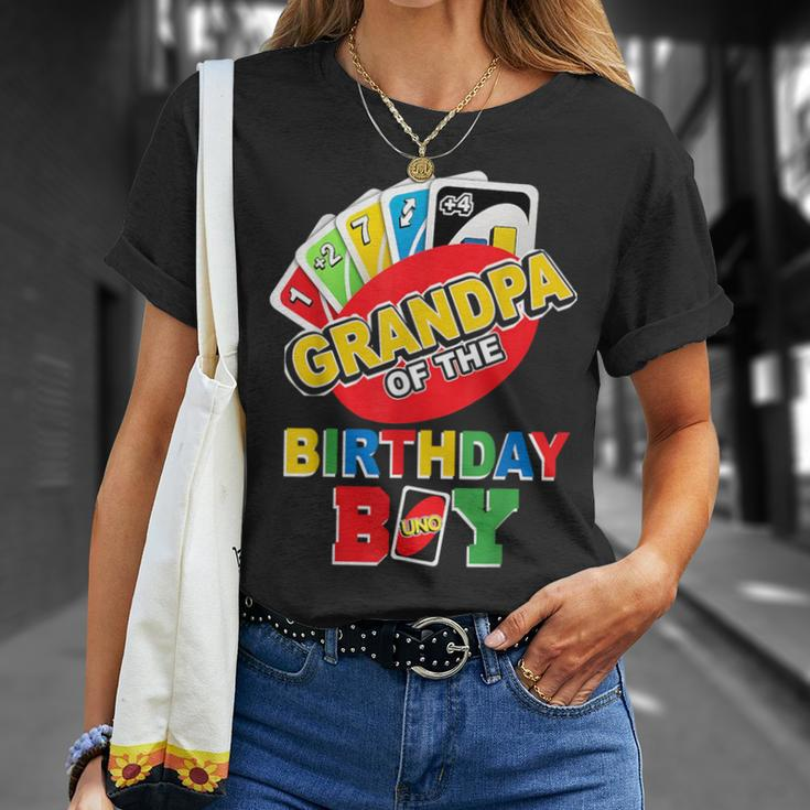 Grandpa Of The Birthday Boy Uno Daddy Papa 1St Bday T-Shirt Gifts for Her