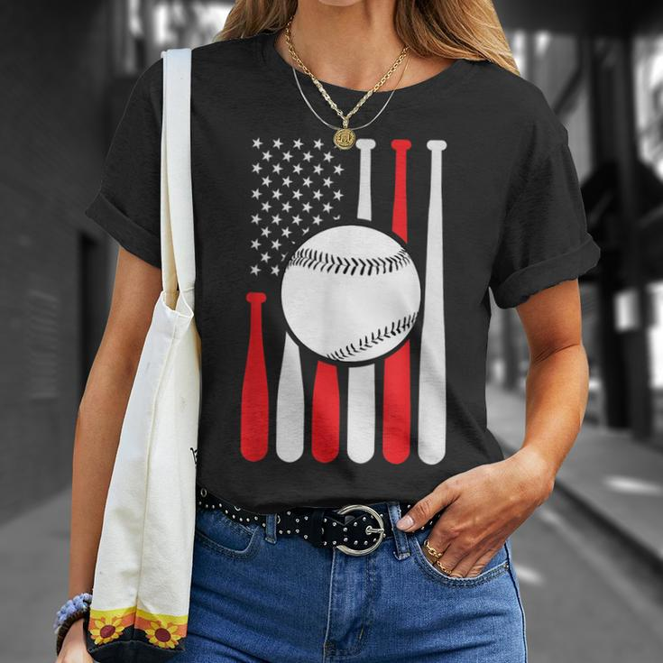 Graphic Vintage American Flag Baseball Coach 4Th Of July Unisex T-Shirt Gifts for Her