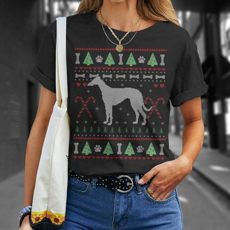Greyhound Ugly Sweater Christmas Dog Lover T-Shirt Gifts for Her