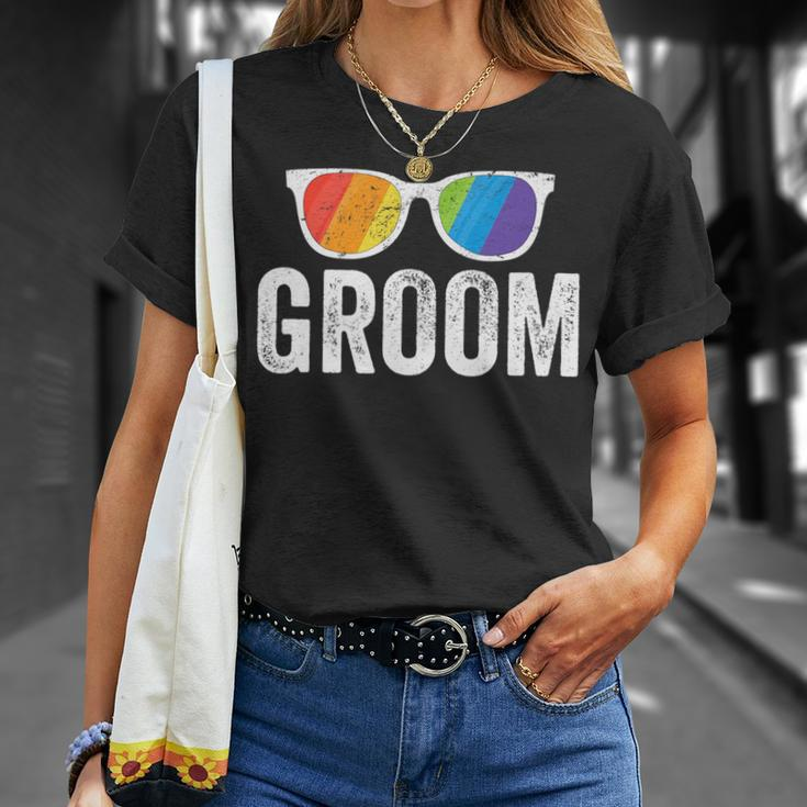 Groom Bachelor Party Lgbt Same Sex Gay Wedding Husband Unisex T-Shirt Gifts for Her