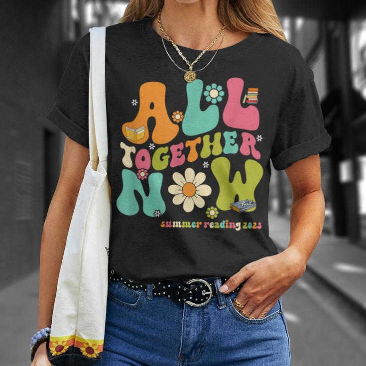 Groovy All Together Now Summer Reading 2023 Librarian Book Unisex T-Shirt Gifts for Her