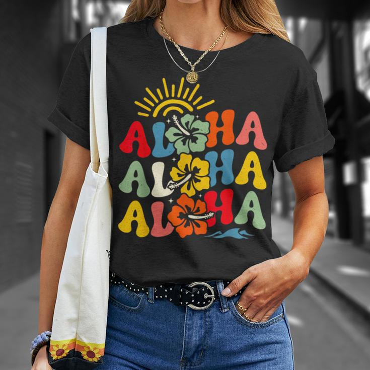 Groovy Aloha Hawaii Hawaiian Beach Summer Vacation Boy Girl Unisex T-Shirt Gifts for Her