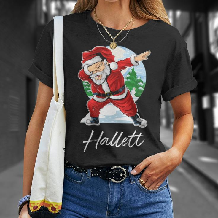 Hallett Name Gift Santa Hallett Unisex T-Shirt Gifts for Her