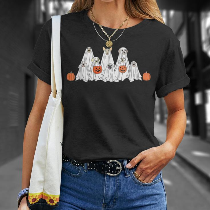 Halloween Ghost Dog Trick Or Treat Halloween Dog Ghost T-Shirt Gifts for Her