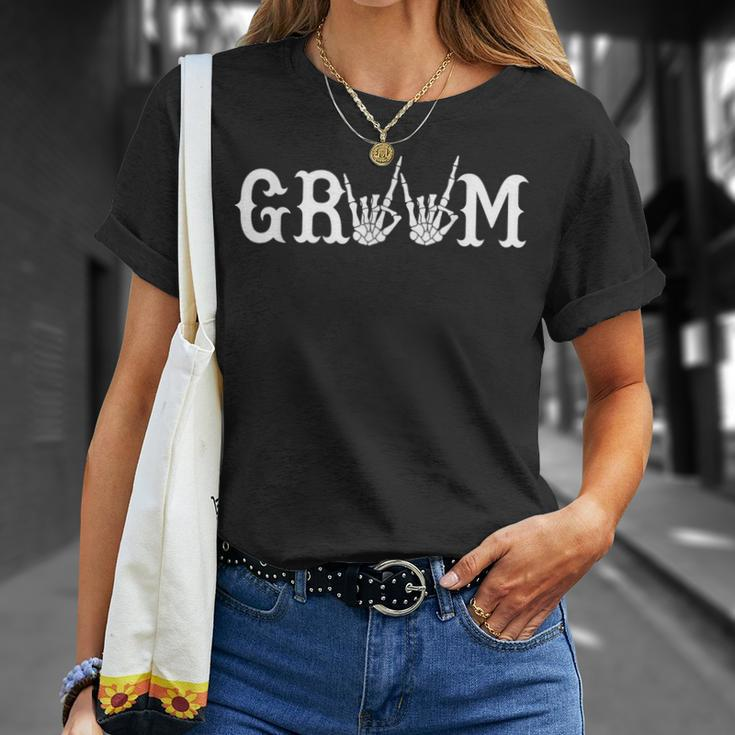 Halloween Wedding Bride Groom Skeleton Till Death Matching T-Shirt Gifts for Her
