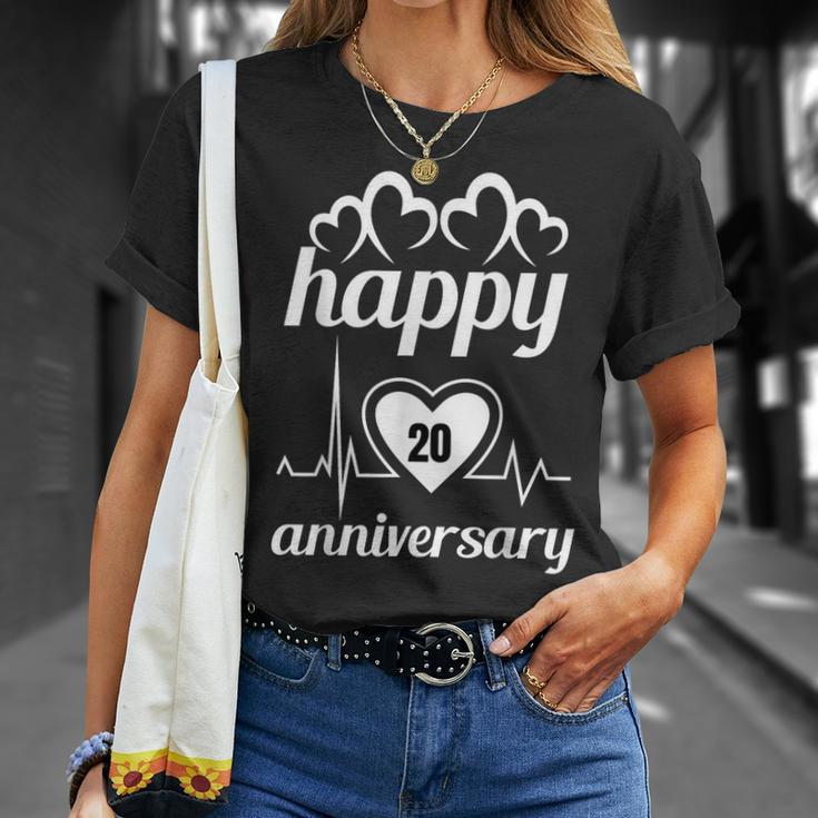 Happy 20 Years Anniversary Marriage Celebration T-Shirt Gifts for Her