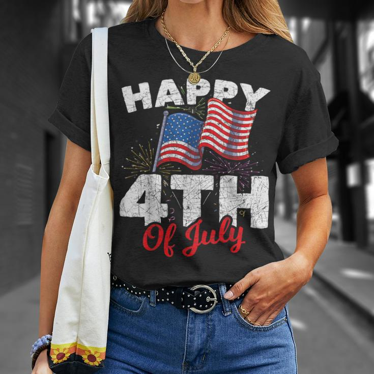 Happy 4Th Of July Patriotic American Us Flag 4Th Of July Unisex T-Shirt Gifts for Her