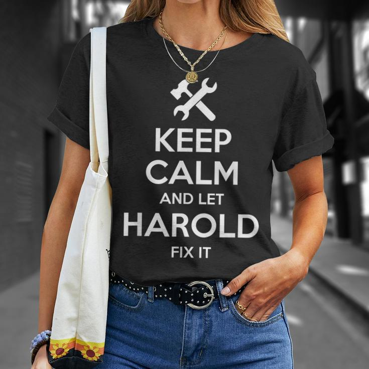 Harold Fix Quote Funny Birthday Personalized Name Gift Idea Unisex T-Shirt Gifts for Her