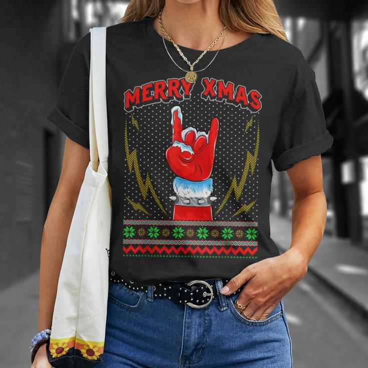 Heavy Metal And Rock Ugly Christmas Sweater T-Shirt Gifts for Her