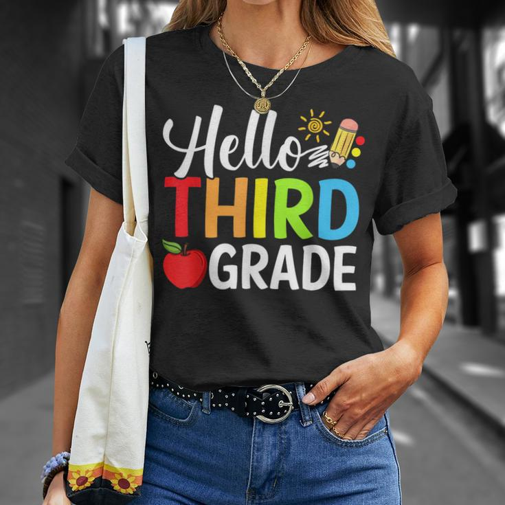 Hello Third Grade Team 3Rd Grade Back To School Teacher Kid Gifts For Teacher Funny Gifts Unisex T-Shirt Gifts for Her