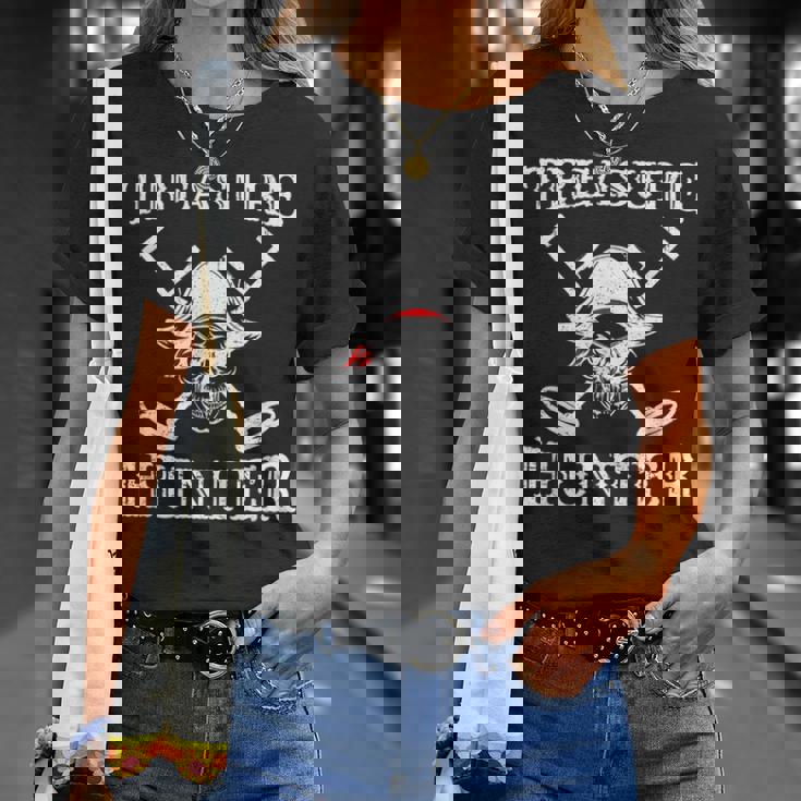 Hidden Treasure Hunter Pirate Metal Detector Gold Coins T-Shirt Gifts for Her