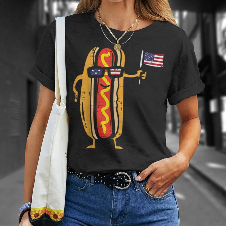 Hotdog Sunglasses American Flag Usa Funny 4Th Of July Fourth Unisex T-Shirt Gifts for Her