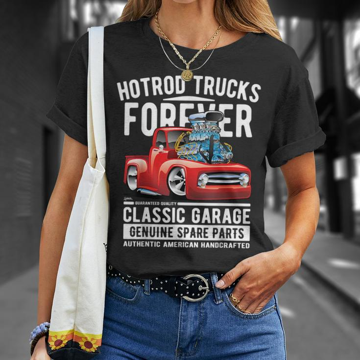 Hotrod Trucks Forever Cartoon Classic Truck Design Unisex T-Shirt Gifts for Her