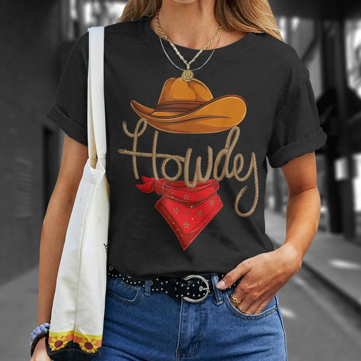 Howdy Cowboy Cowgirl Western Country Rodeo Howdy Men Boys Unisex T-Shirt Gifts for Her